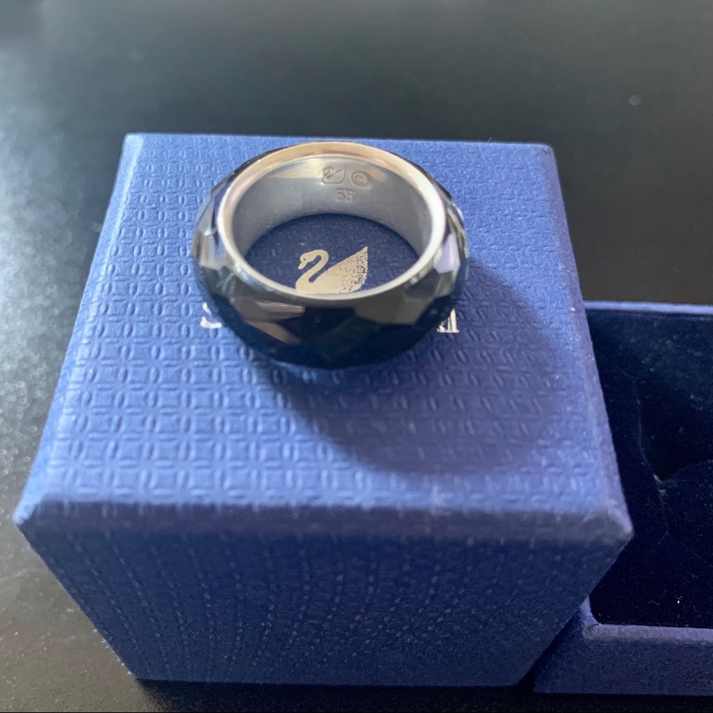Swarovski Athena Flash Ring Size 58 - Jet Black